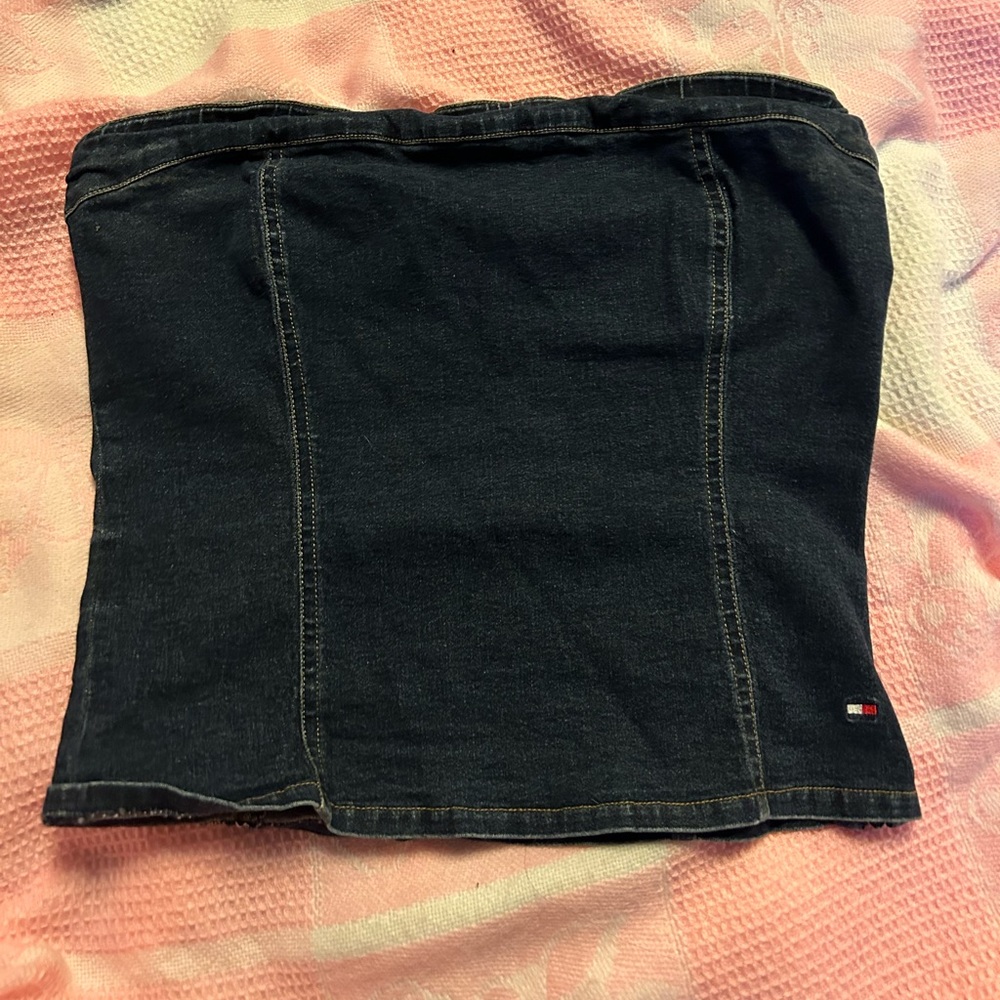 Vintage Y2K Tommy Hilfiger Denim Tube Top